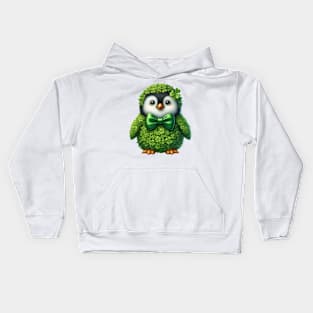 Clover Penguin St Patricks Day Kids Hoodie